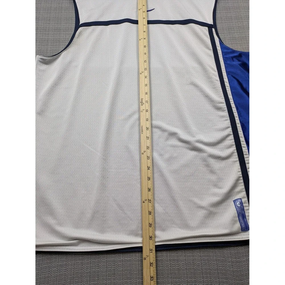 Nike Tank Top Mens 2XL White Mesh Basketball Jersey Sleeveless Blue Trim Retro